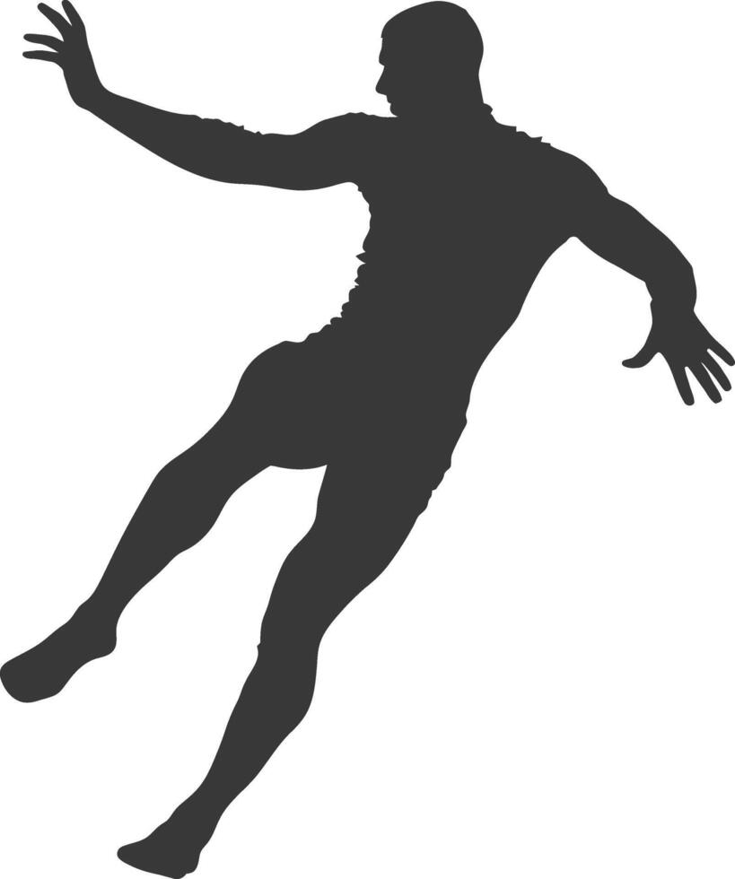 silhouette flying man with poses full body black color only vector