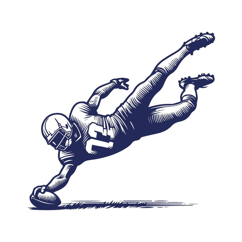 American football player silhouettes Clip art isolated illustration on white background vector
