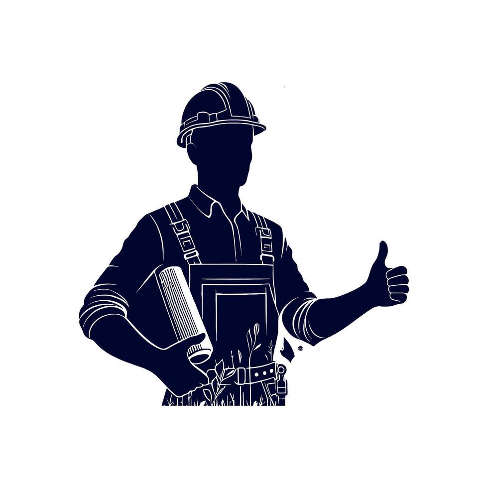 Worker silhouettes Clip art isolated illustration on white background vector