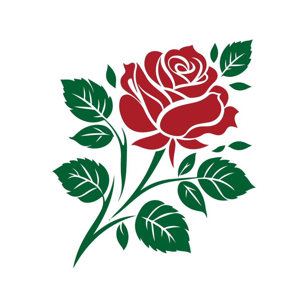 Rose Clip art isolated illustration on white background vector