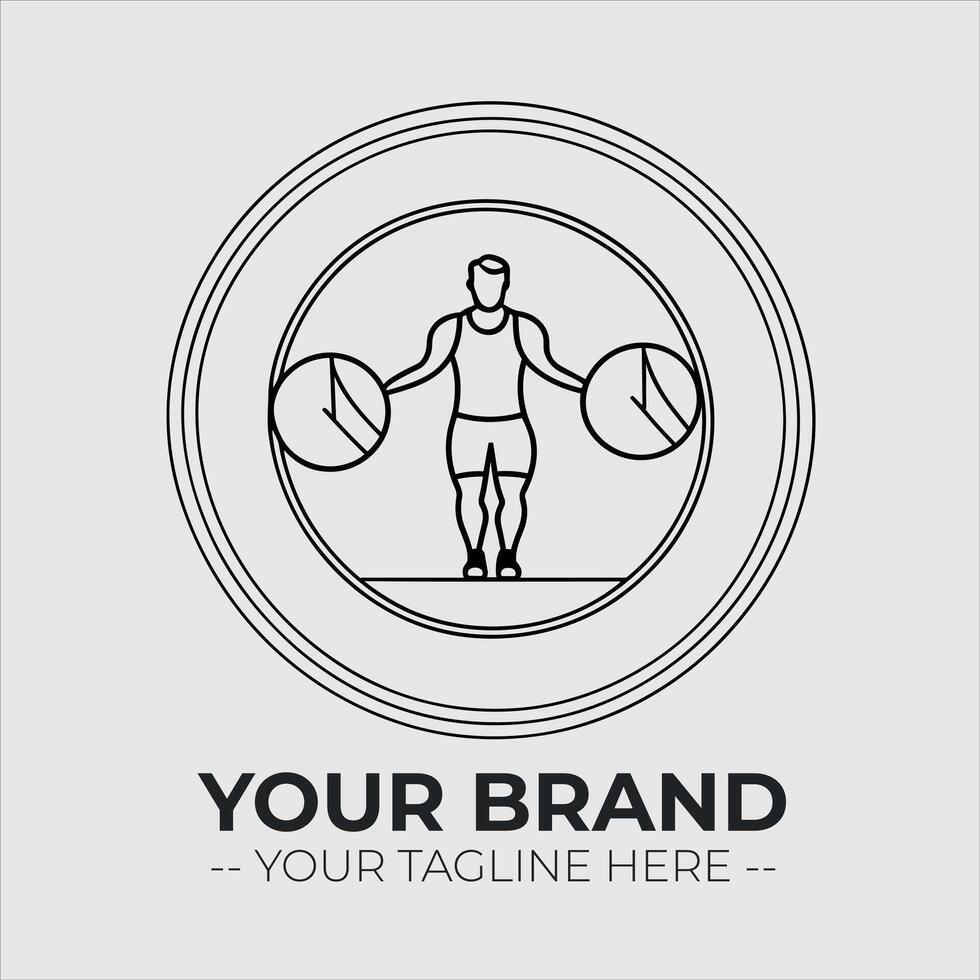 Gym Fitness Minimalist Logo Concept vector