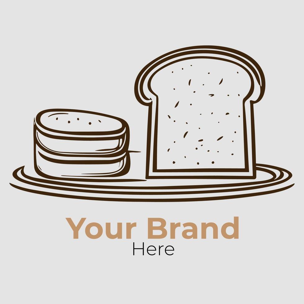 Bread Store Minimalist Logo Concept vector