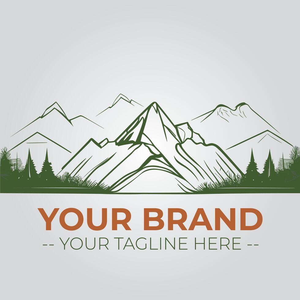 Mountain Minimalist Logo Concept vector