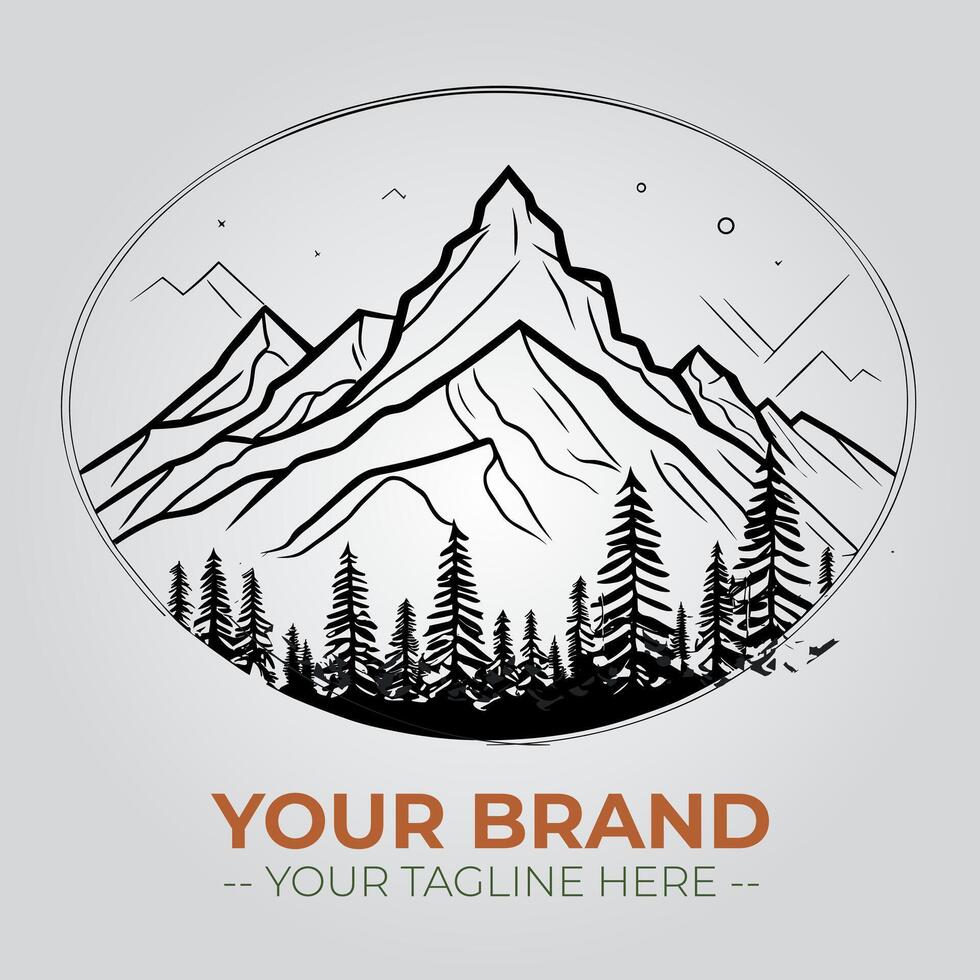 Mountain Minimalist Logo Concept vector