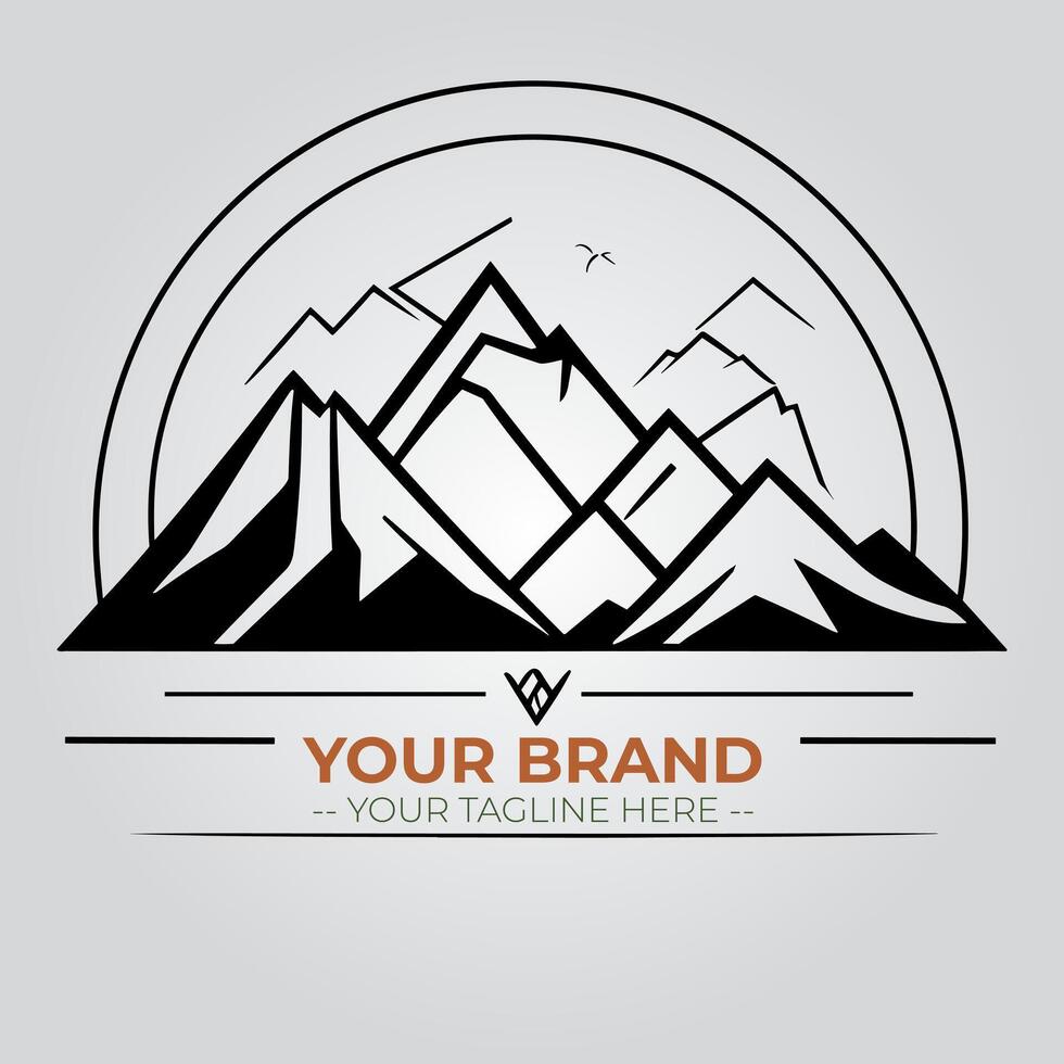 Mountain Minimalist Logo Concept vector