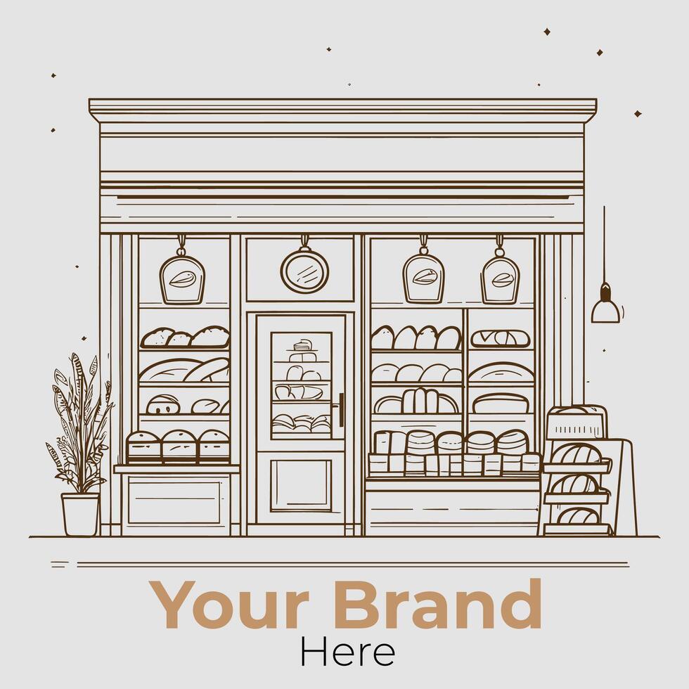 Bread Store Minimalist Logo Concept vector