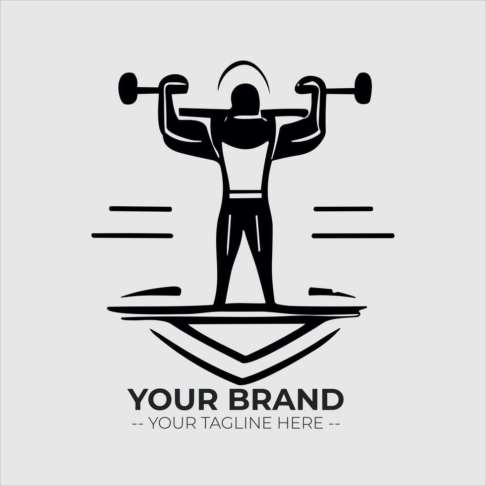 Gym Fitness Minimalist Logo Concept vector