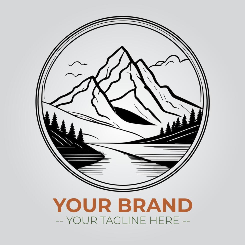 Mountain Minimalist Logo Concept vector