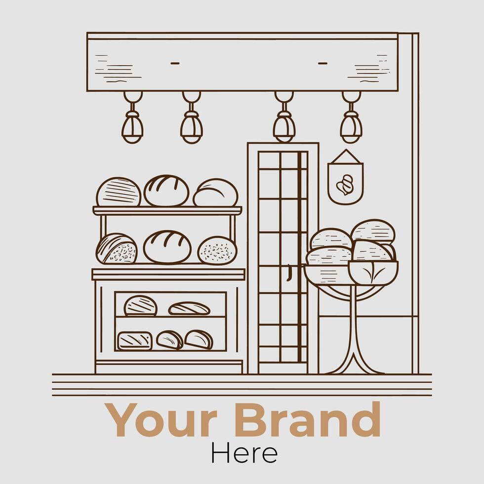 Bread Store Minimalist Logo Concept vector