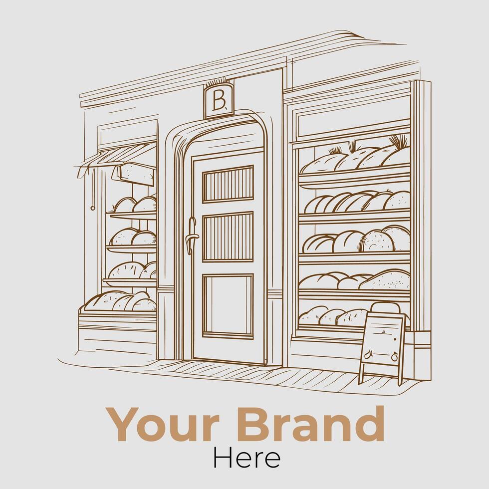 Bread Store Minimalist Logo Concept vector