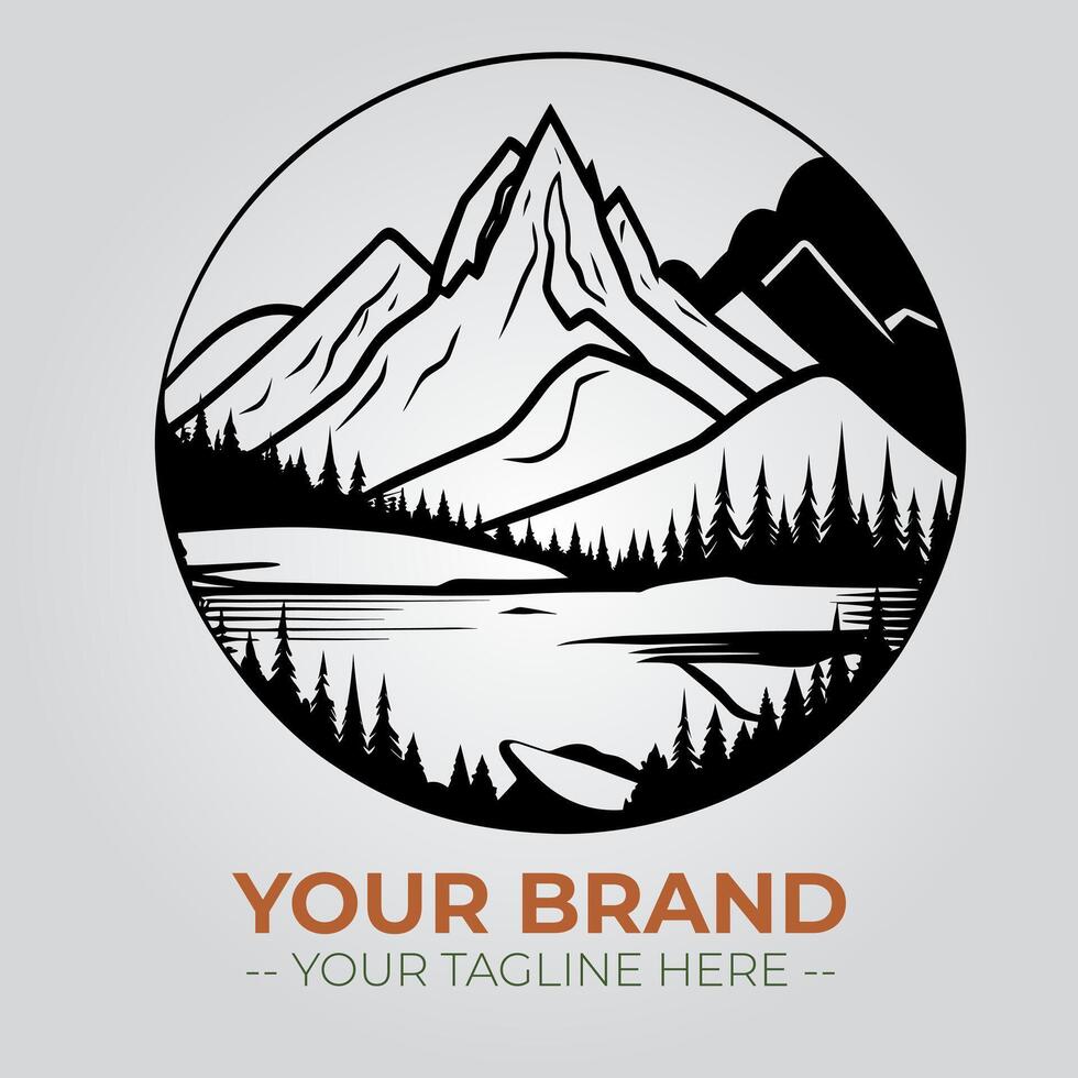 Mountain Minimalist Logo Concept vector