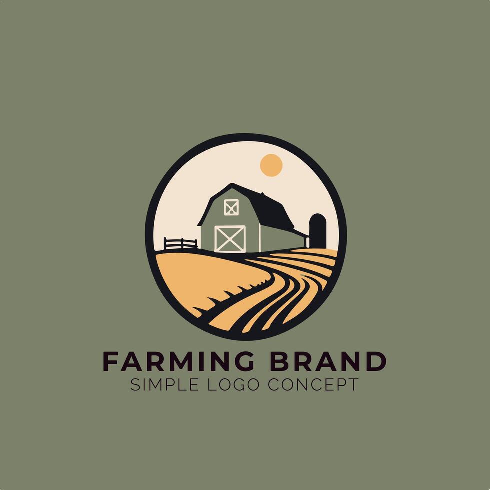 Farming Brand Minimalist Logo Concept vector