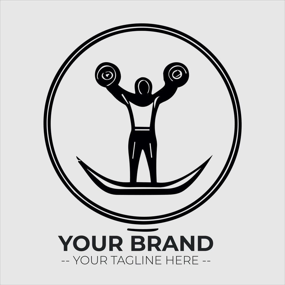 Gym Fitness Minimalist Logo Concept vector