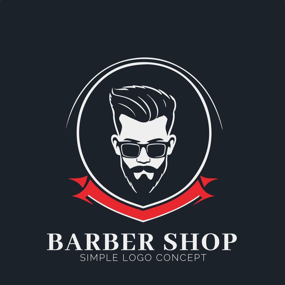 Barbershop Brand Minimalist Logo Concept vector