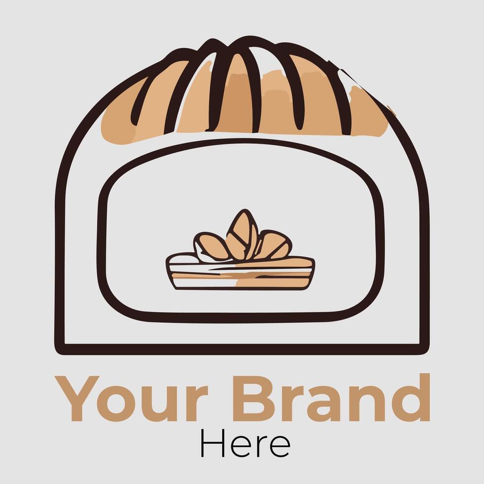 Bread Store Minimalist Logo Concept vector