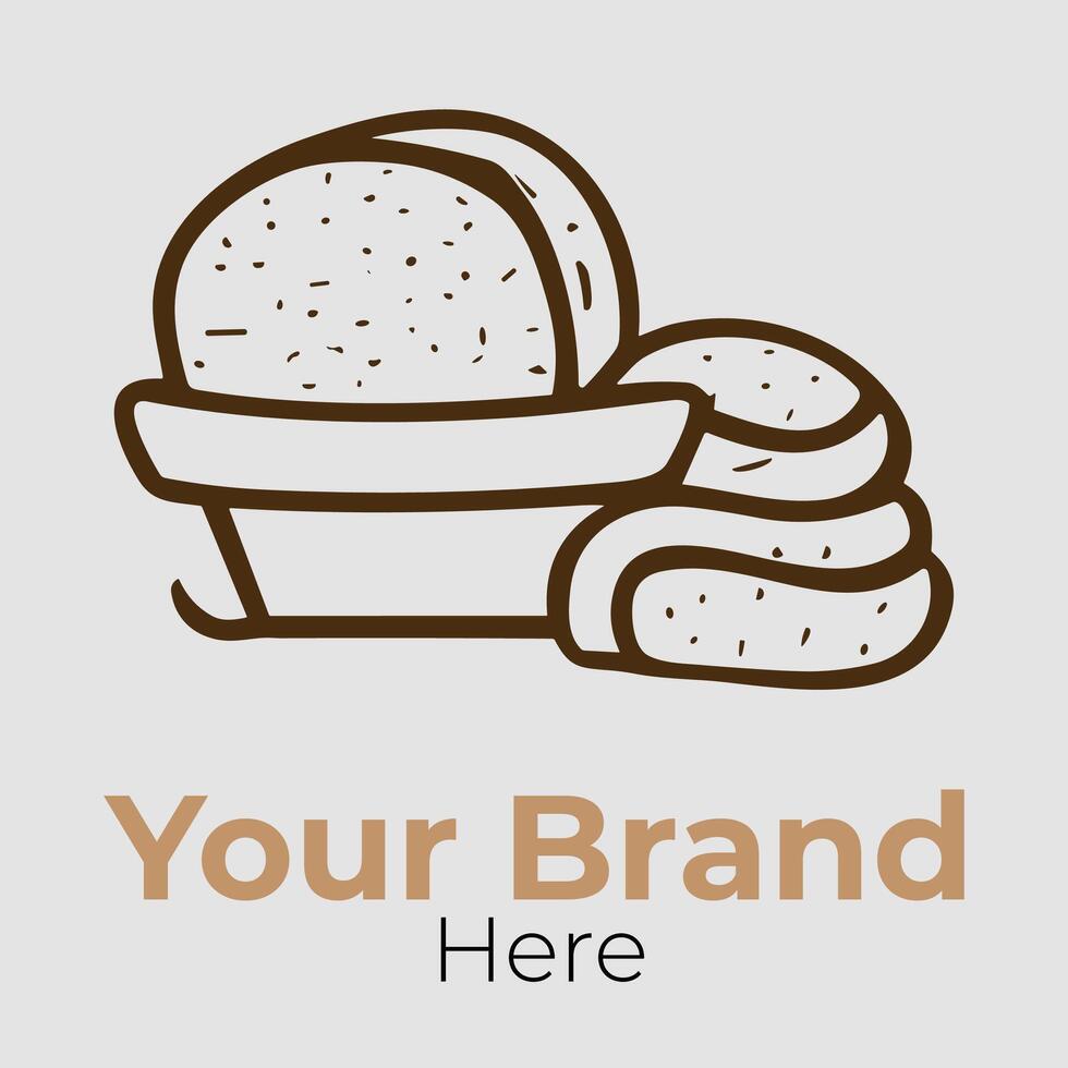 Bread Store Minimalist Logo Concept vector