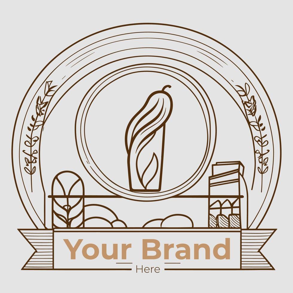Bread Store Minimalist Logo Concept vector
