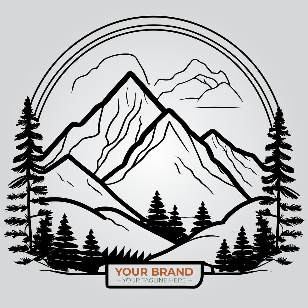 Mountain Minimalist Logo Concept vector