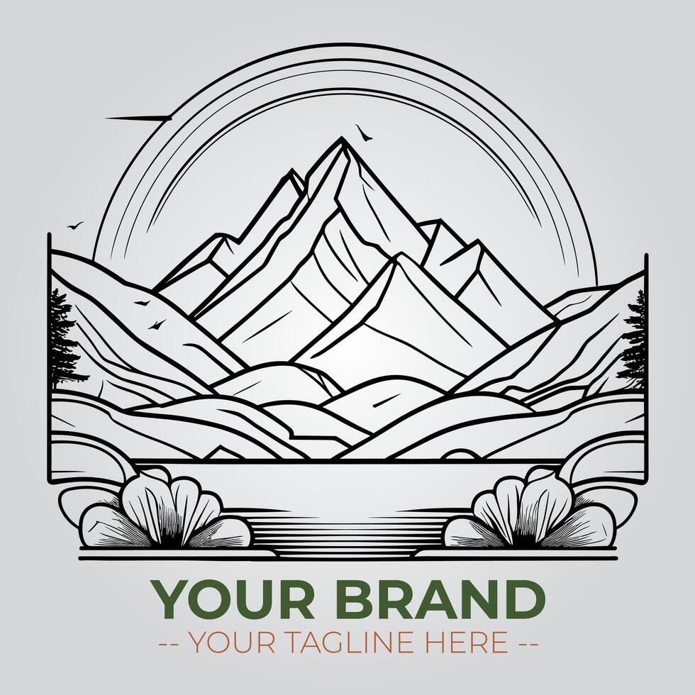 Mountain Minimalist Logo Concept vector