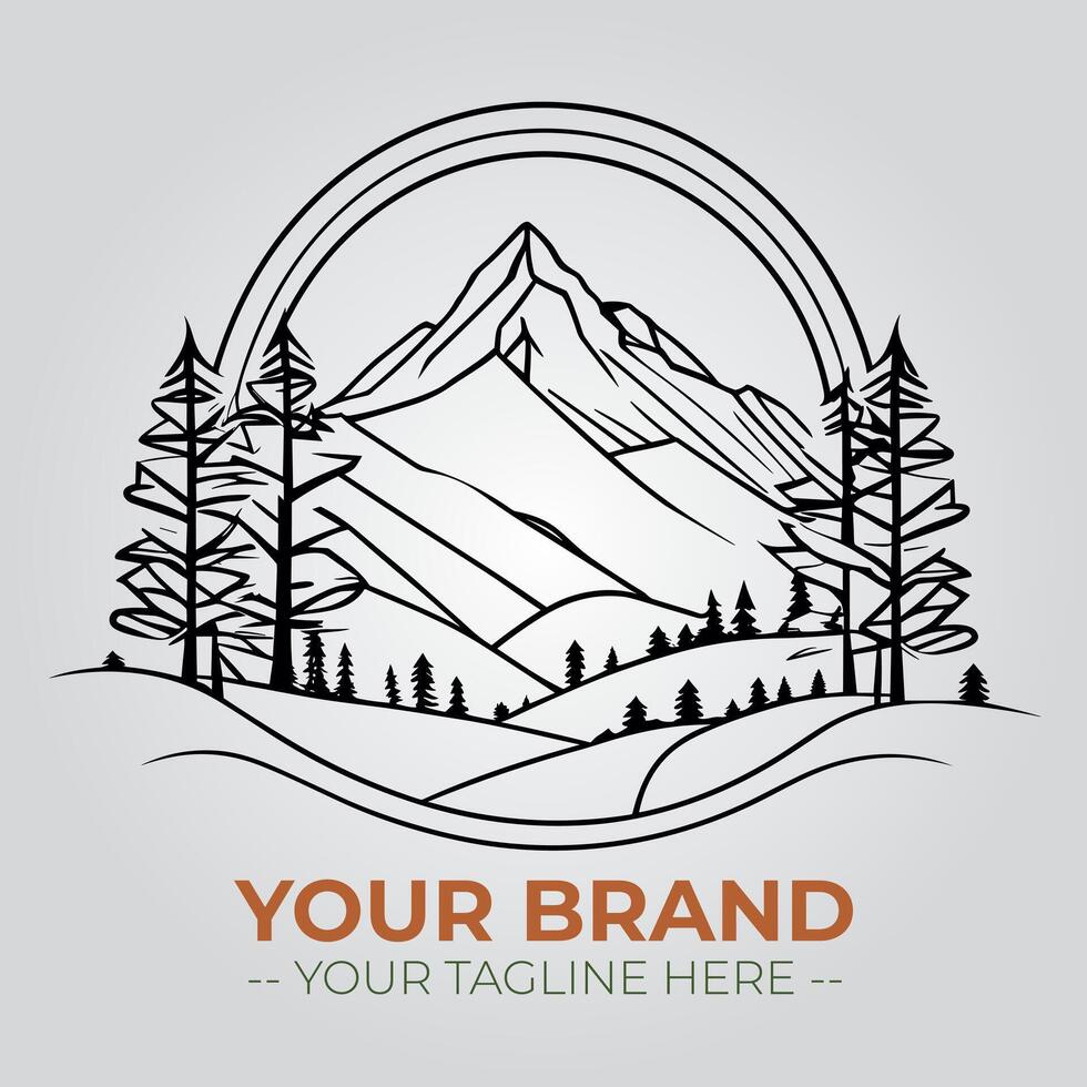 Mountain Minimalist Logo Concept vector