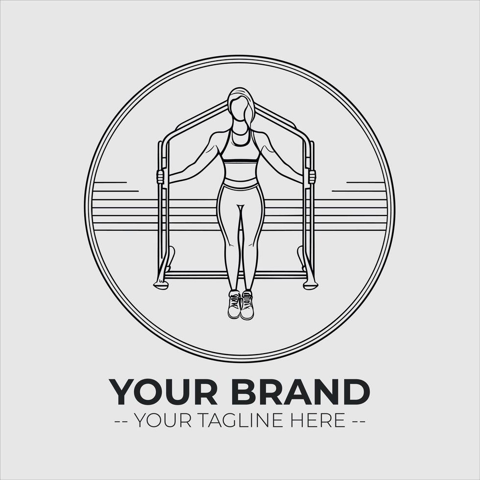 Gym Fitness Minimalist Logo Concept vector