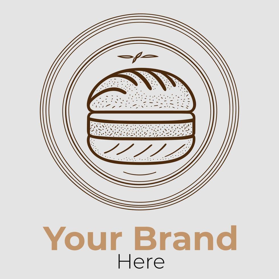 Bread Store Minimalist Logo Concept vector