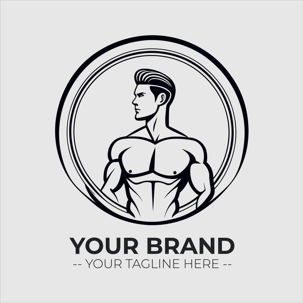 Gym Fitness Minimalist Logo Concept vector