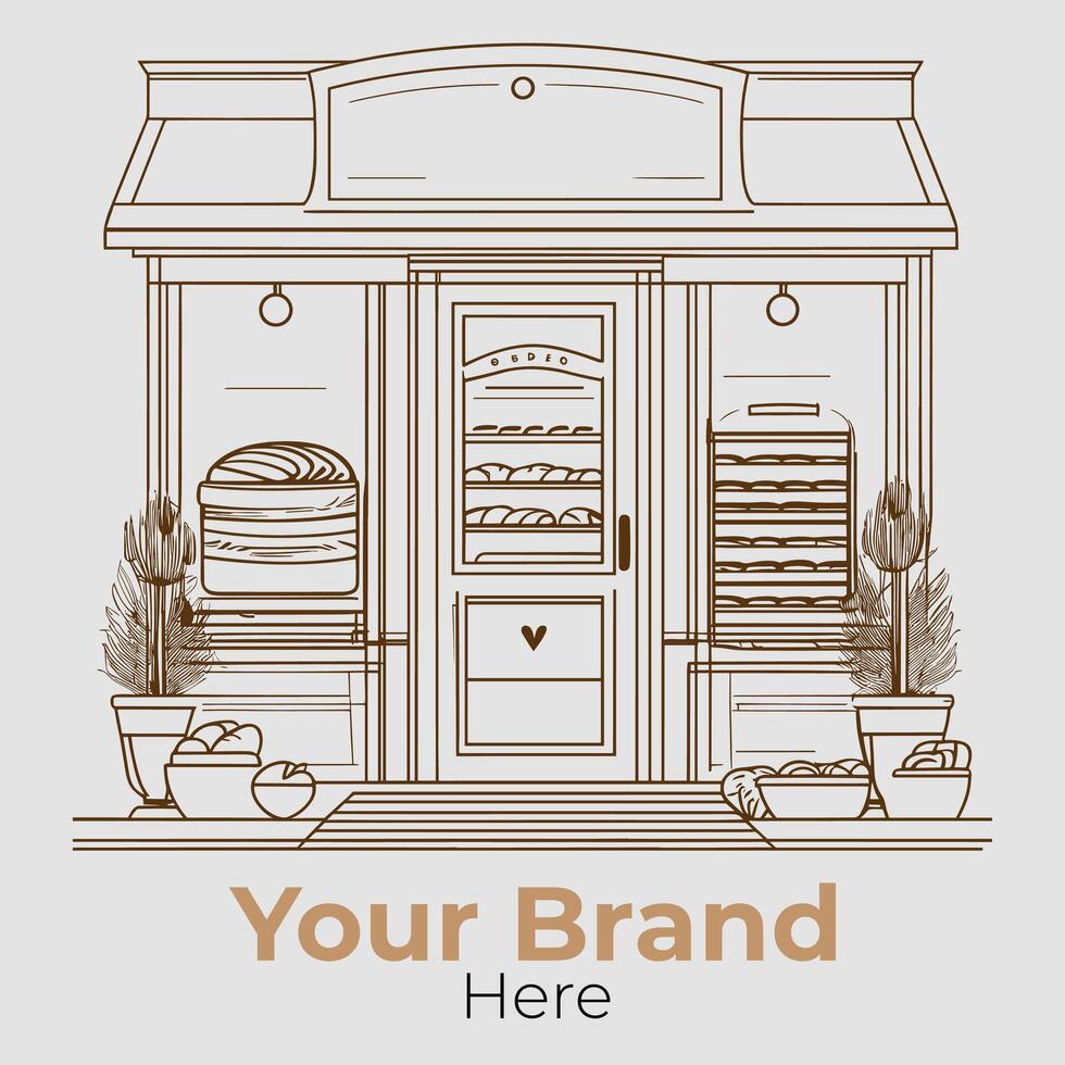 Bread Store Minimalist Logo Concept vector