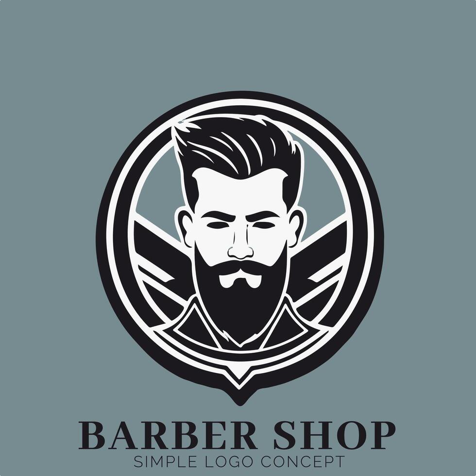Barbershop Brand Minimalist Logo Concept vector