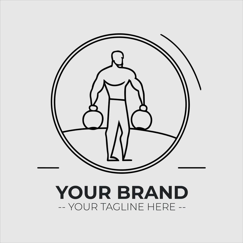 Gym Fitness Minimalist Logo Concept vector