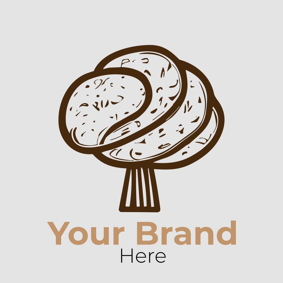 Bread Store Minimalist Logo Concept vector