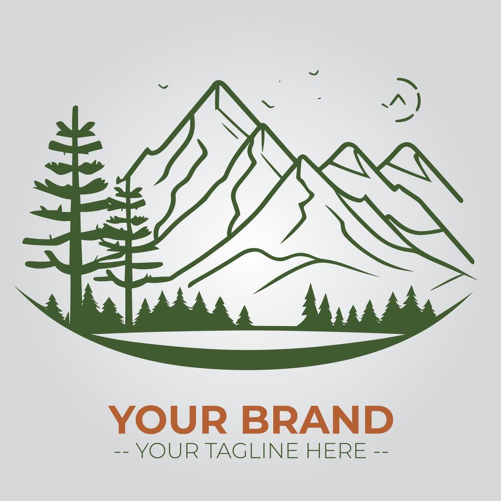 Mountain Minimalist Logo Concept vector