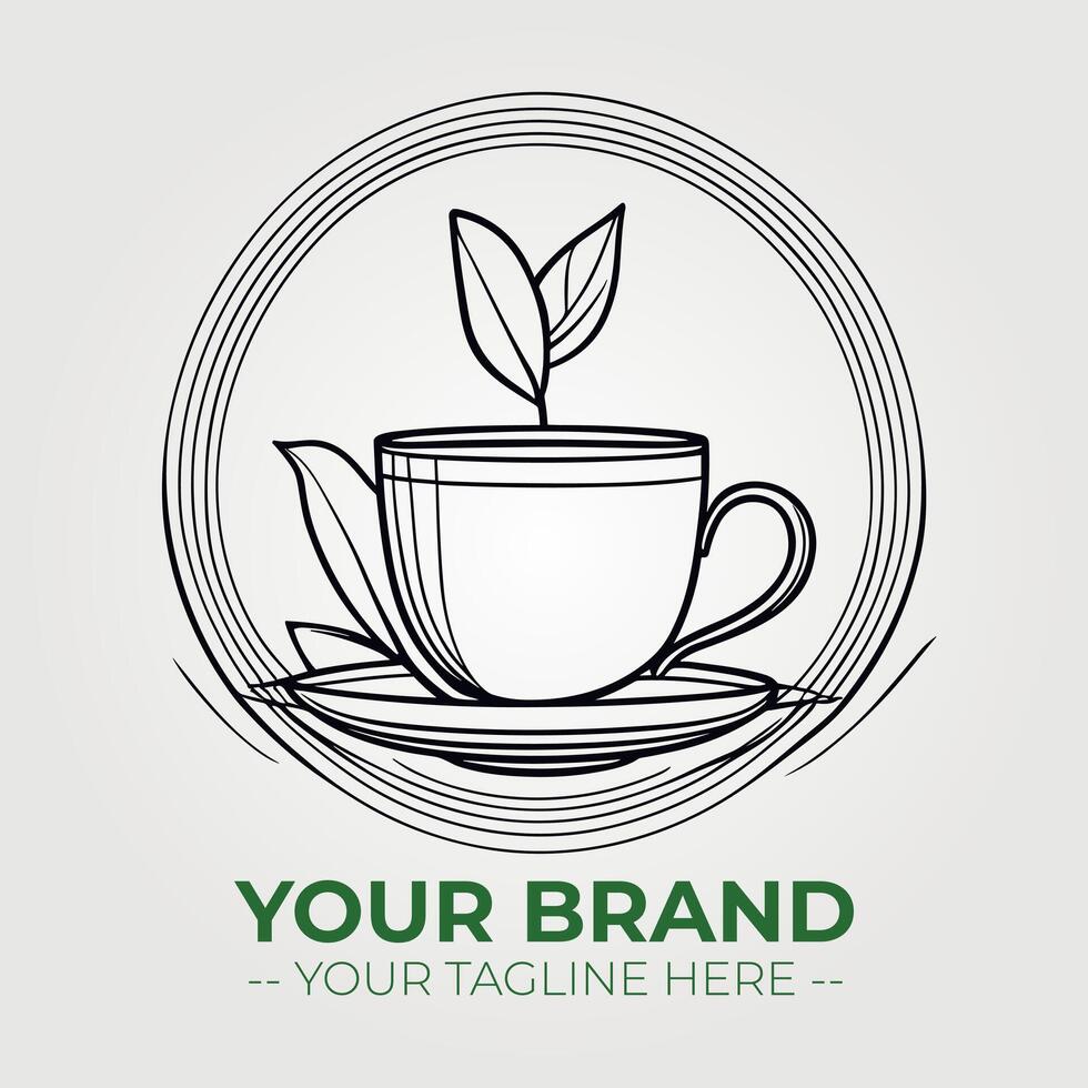 Tea Minimalist Logo Concept vector