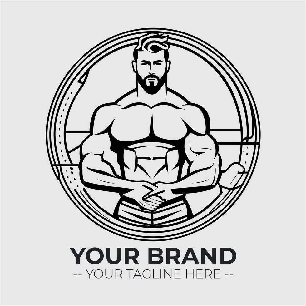 Gym Fitness Minimalist Logo Concept vector