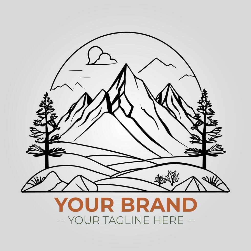 Mountain Minimalist Logo Concept vector