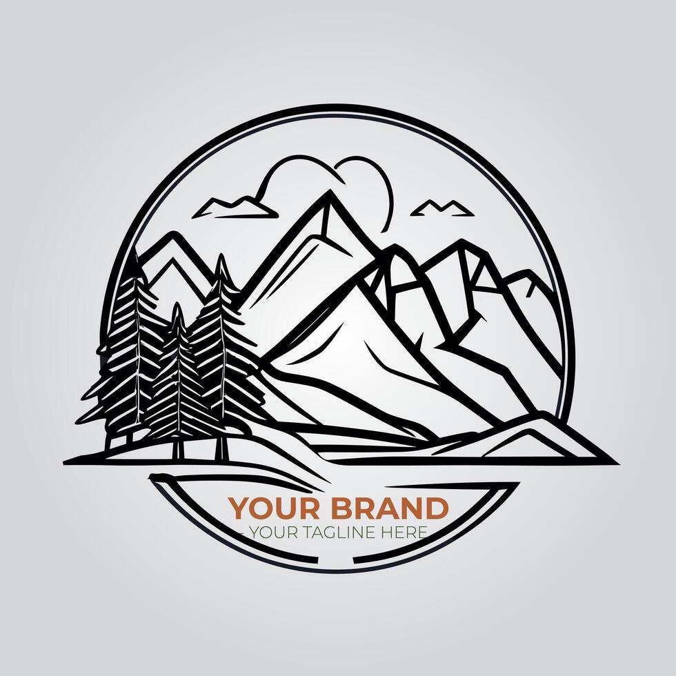 Mountain Minimalist Logo Concept vector