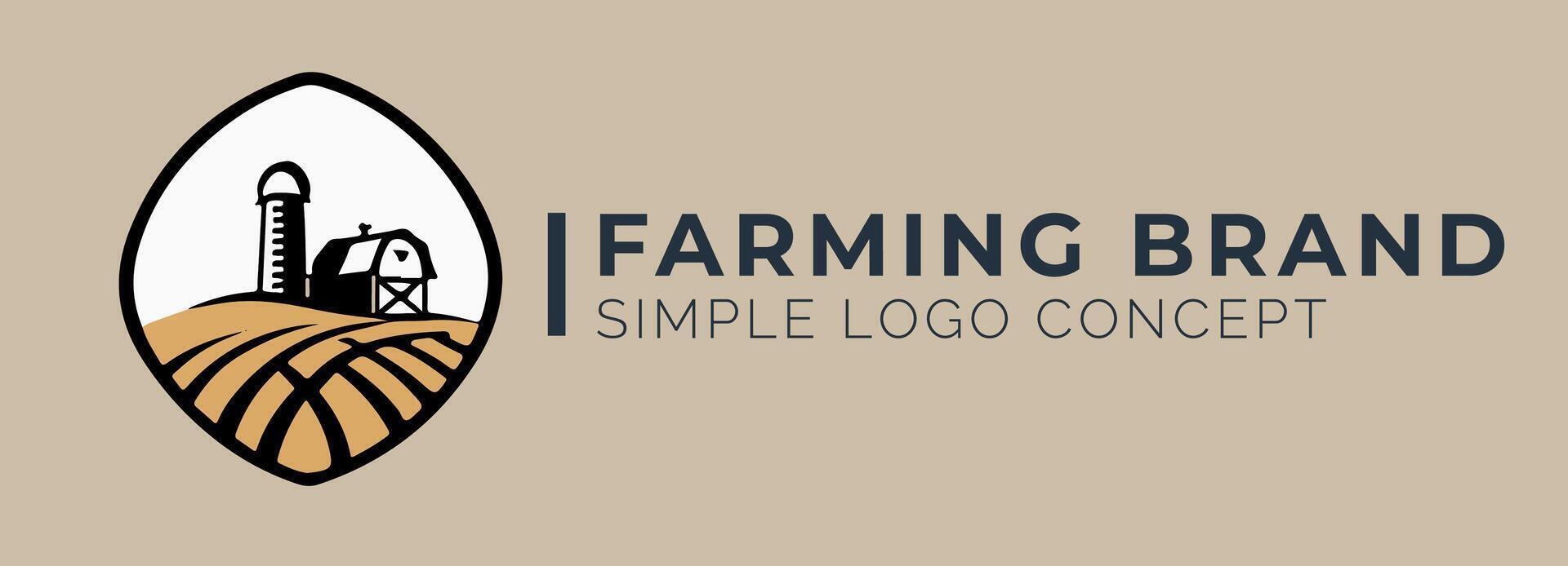 Farming Brand Minimalist Logo Concept vector