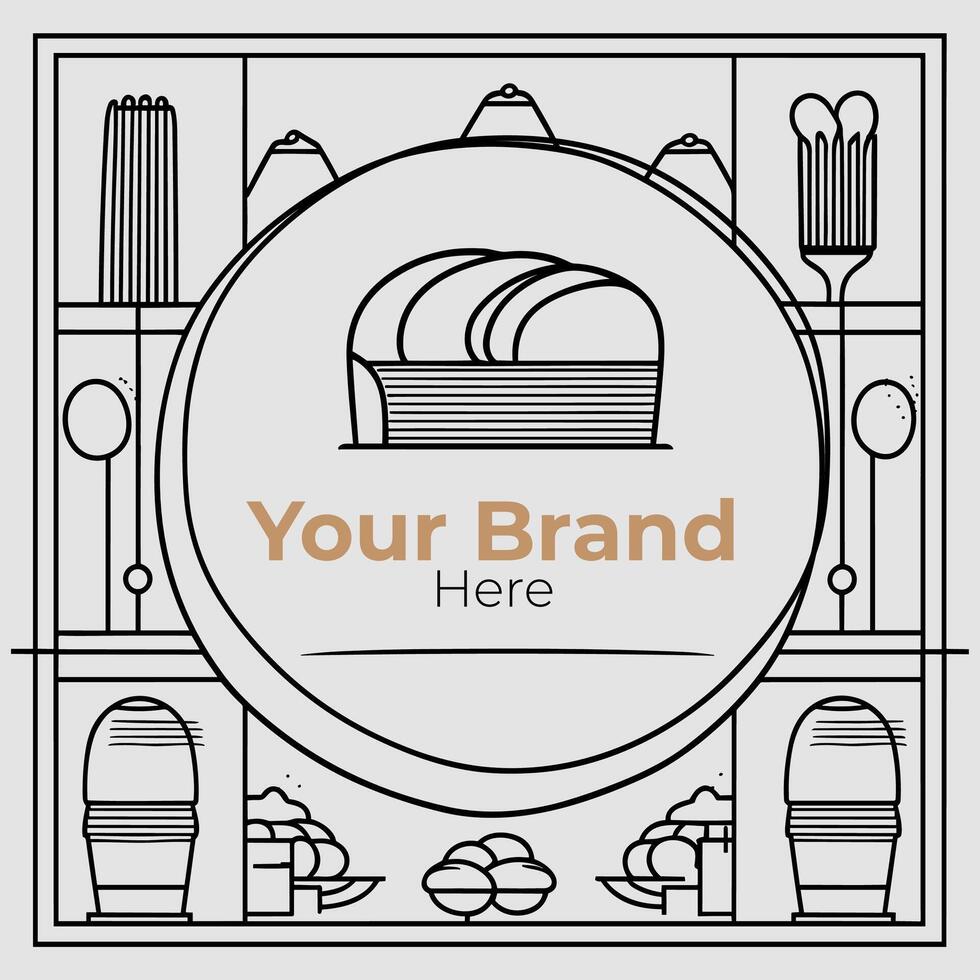 Bread Store Minimalist Logo Concept vector