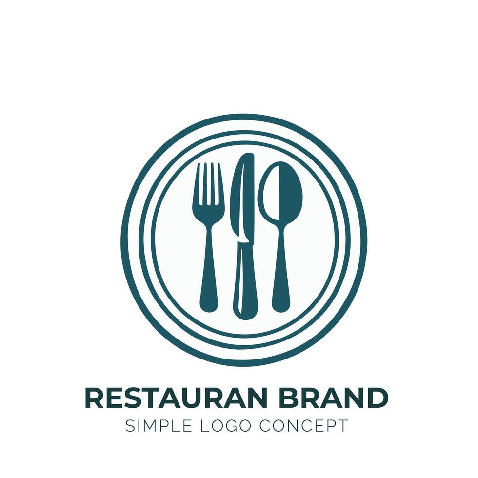 Restaurant Brand Minimalist Logo Concept vector