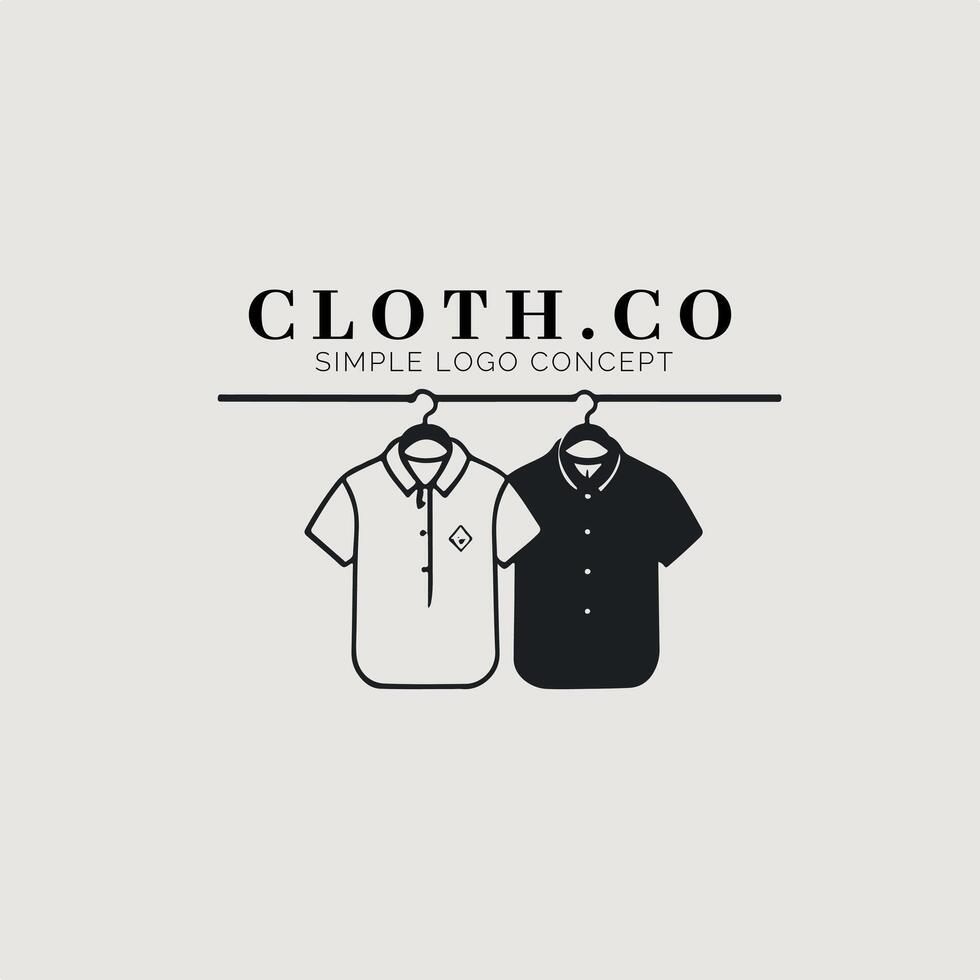 Cloth Brand Minimalist Logo Concept vector