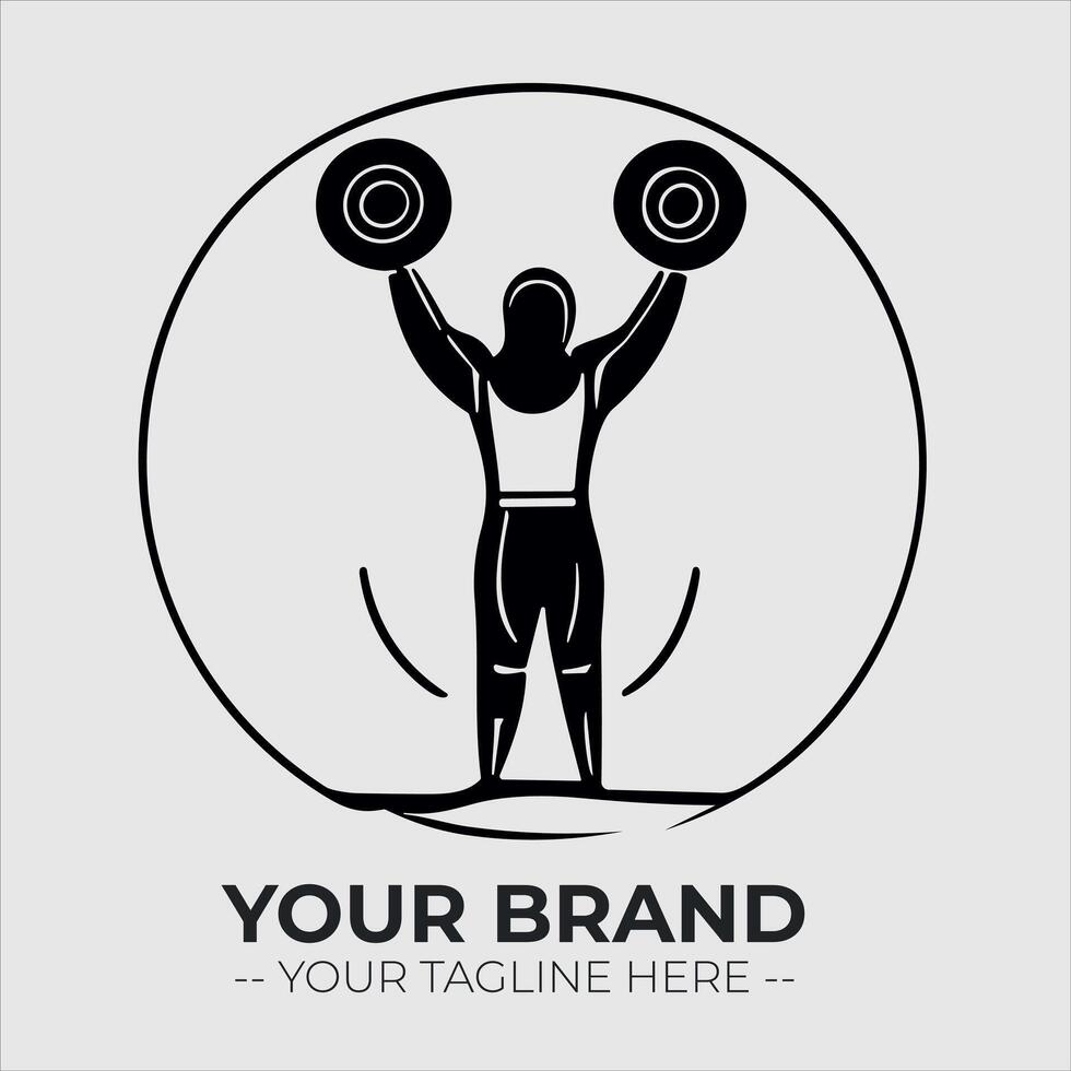 Gym Fitness Minimalist Logo Concept vector