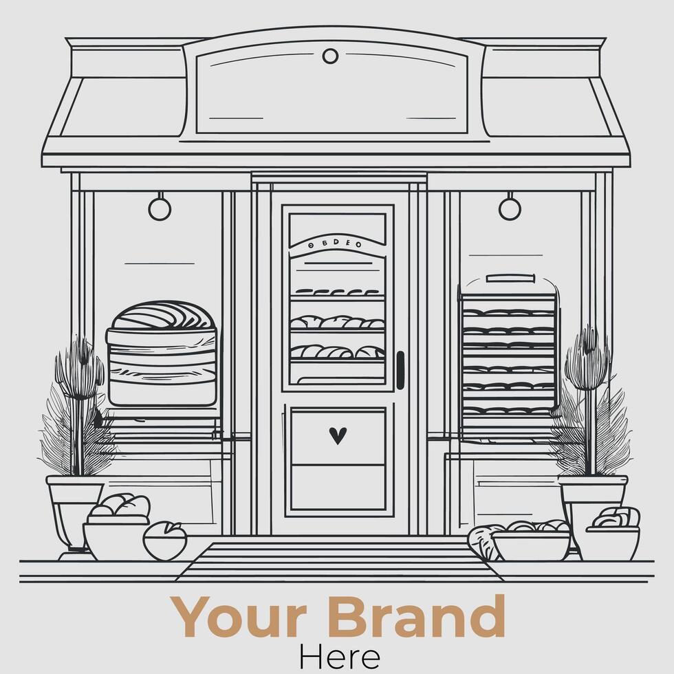 Bread Store Minimalist Logo Concept vector