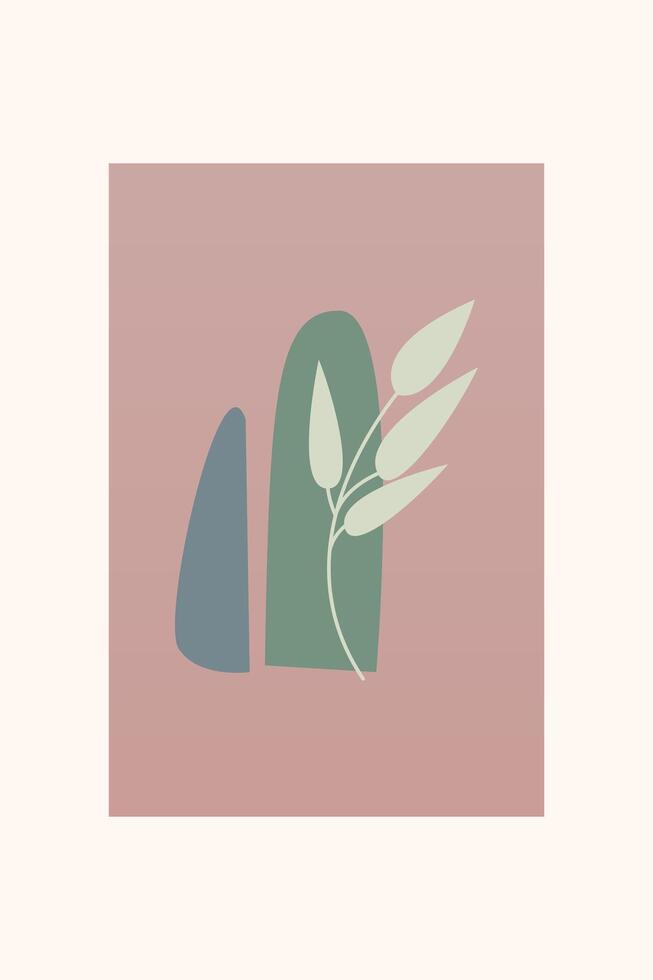 Abstract boho art poster background vector