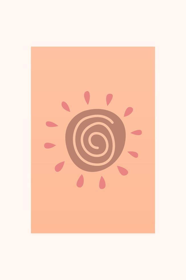 Abstract boho art poster background vector