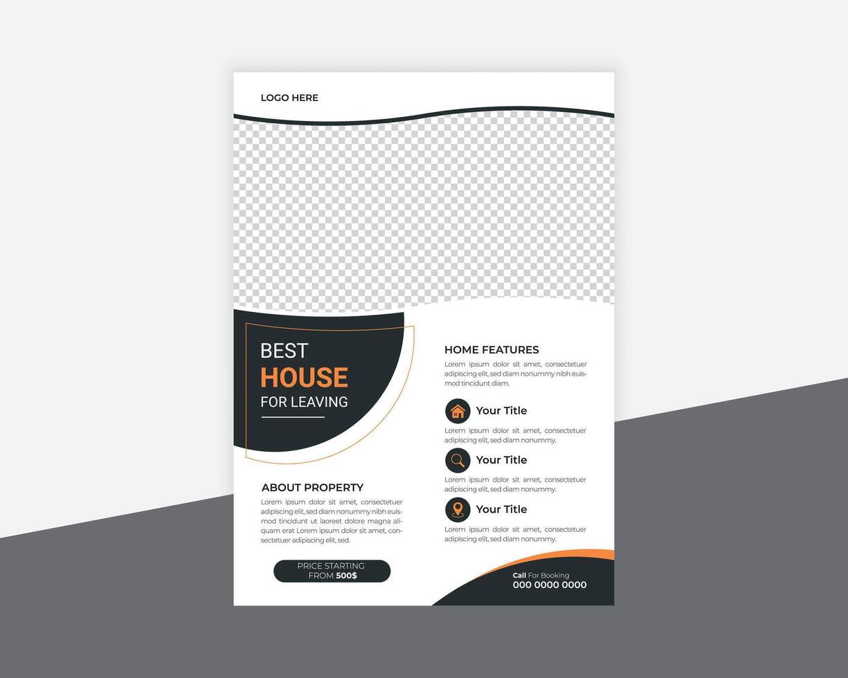 Home Sale Real Estate flyer brochure leaflet poster flier template for promotion or marketing vector