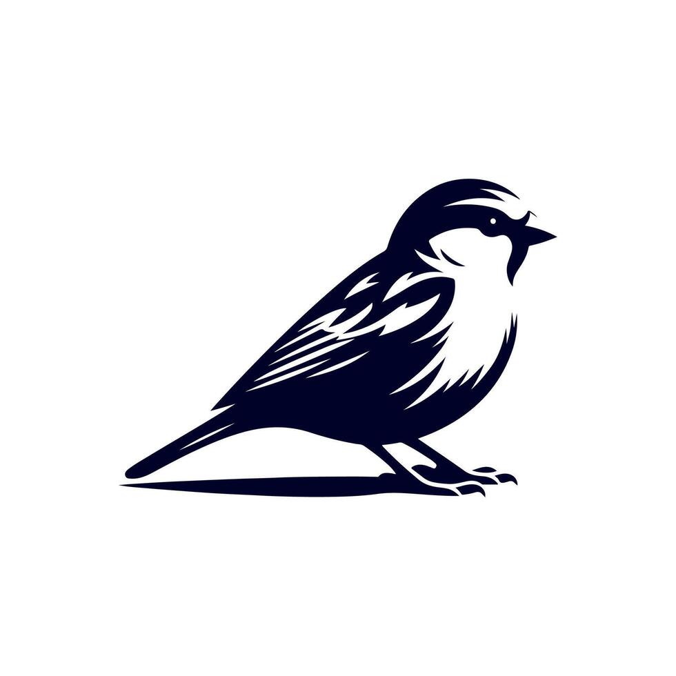Sparrow bird silhouette Clip art isolated illustration on white background vector