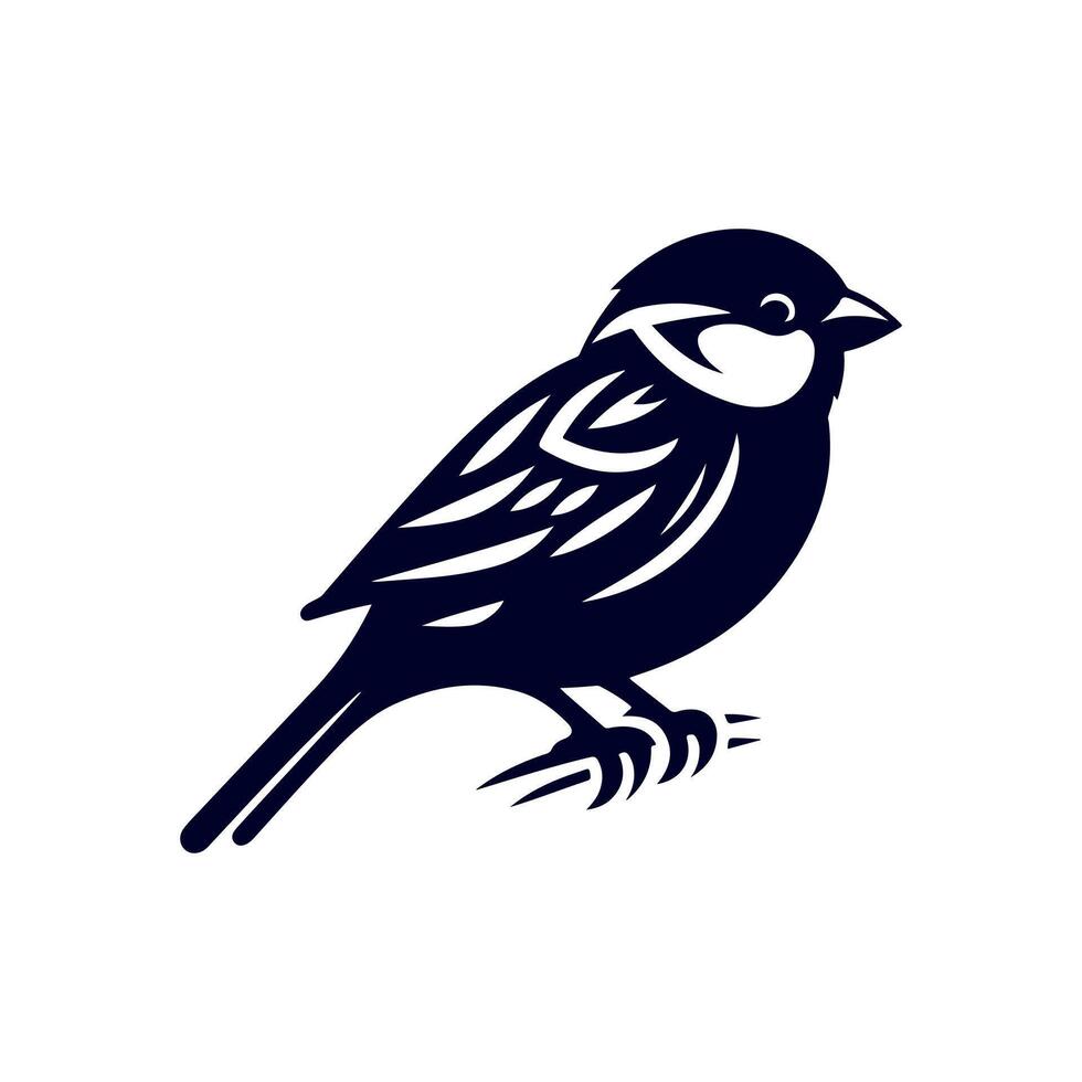 Sparrow bird silhouette Clip art isolated illustration on white background vector