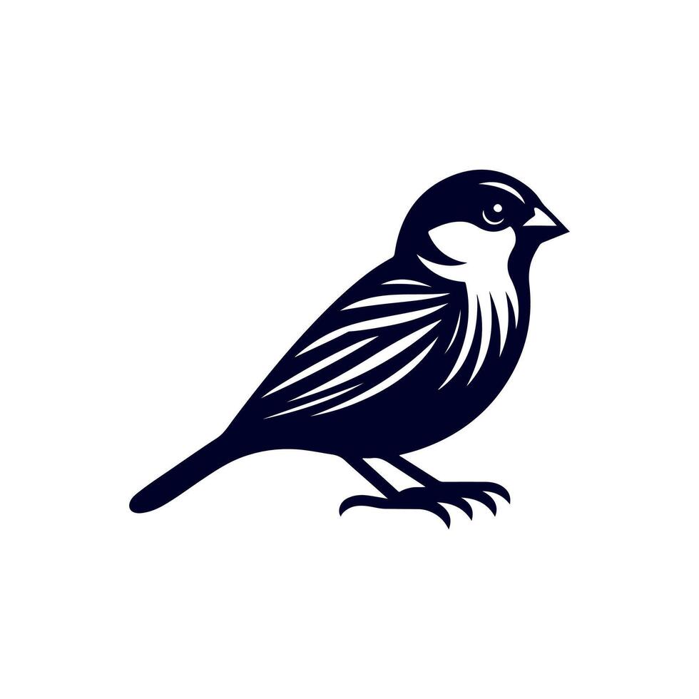 Sparrow bird silhouette Clip art isolated illustration on white background vector