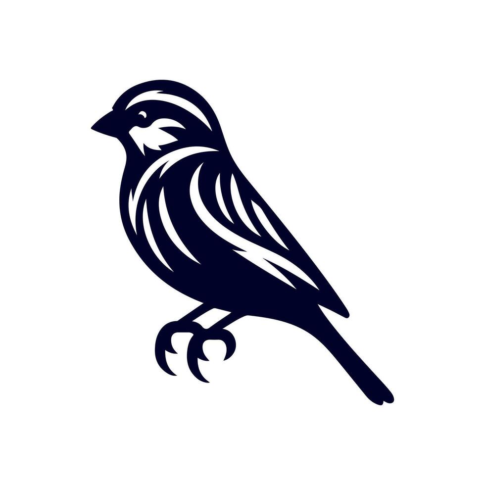 Sparrow bird silhouette Clip art isolated illustration on white background vector