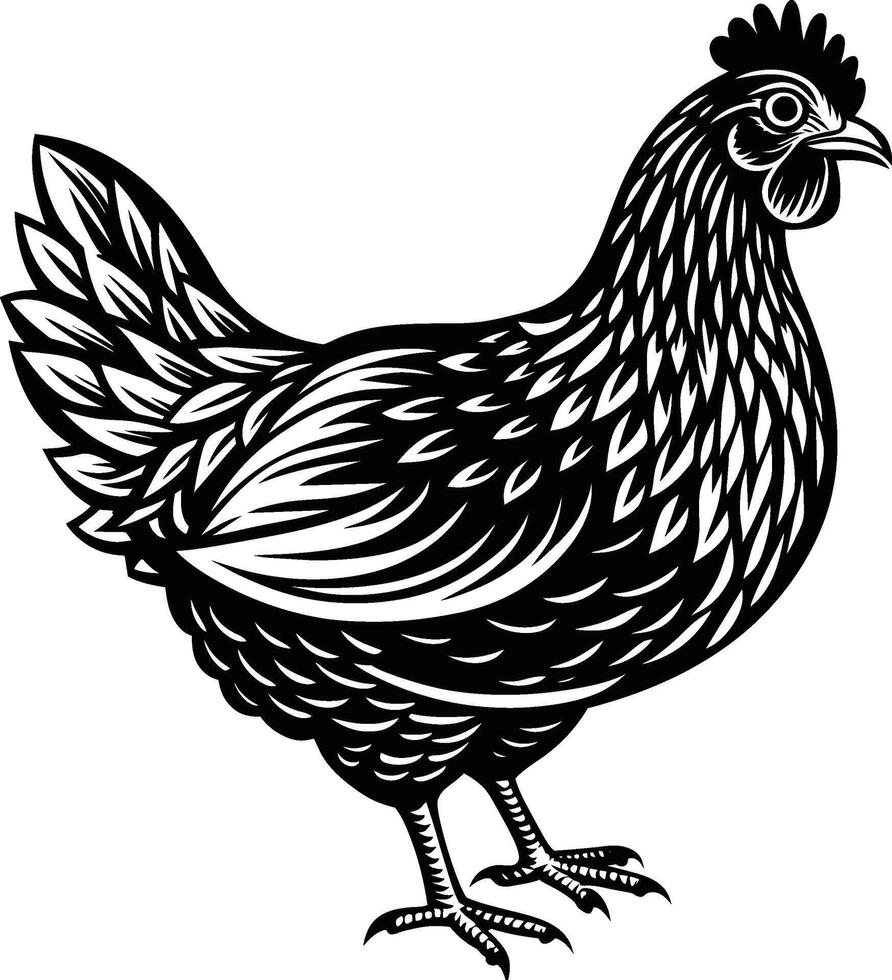 Farm and agriculture chicken Flat Simple design vector